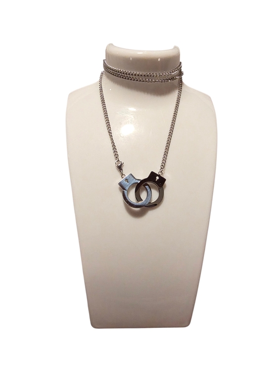 Other - New Stainless Steel Handcuff Pendant Necklace in Silver (Unisex)